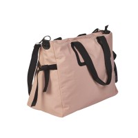 Lorenz Large Top Zip Tote/Travel Bag with Twin & Detachable Shoulder Straps In Soft Crinkled Nylon